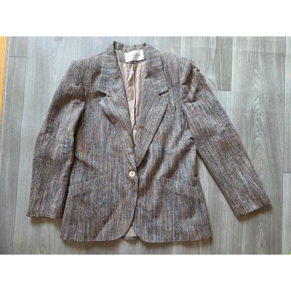 Christian Dior Womens Tweed Blazer Jacket Single Button Multicolor Size 8 - Picture 3 of 8